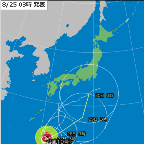 25日3時台風10号予測