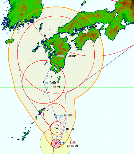 2日3時の台風予測