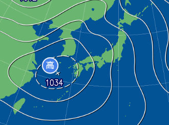 2月15日9時の予想天気図